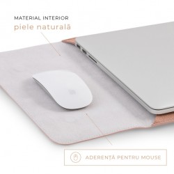 Husa MacBook laptop 13 inch, piele naturala, nude Husa MacBook laptop 13 inch, piele naturala, nude