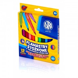 Carioci cu vârf conic,12 culori/set, ASTRA  Carioci cu vârf conic,12 culori/set, ASTRA