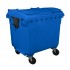 Container HDPE CLF 1100L cu capac plat albastru - Transport inclus