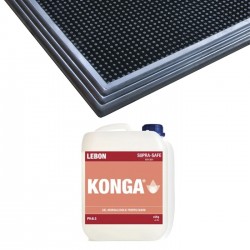 Pachet Covor folosit cu solutie igienizanta sau dezinfectanta Sani-Trax si Solutie hidroalcoolica Konga