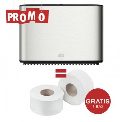 Pachet dispenser hartie igienica inox Tork + Gratuit 1 bax hartie igienica Mini Jumbo Pachet dispenser hartie igienica inox Tork + Gratuit 1 bax hartie igienica Mini Jumbo
