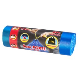 Saci menaj OTI FORTE cu snur 60L, albastru, 12 buc./rola Saci menaj OTI FORTE cu snur 60L, albastru, 12 buc./rola