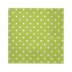 Servetele de masa 33x33cm, model verde cu buline - 3 straturi