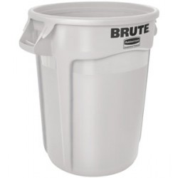 Container rotund Brute cu canale de ventilare, 75.7 L, alb, RUBBERMAID Container rotund Brute cu canale de ventilare, 75.7 L, alb, RUBBERMAID