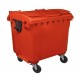 Container HDPE CLF 1100L cu capac plat rosu - Transport inclus