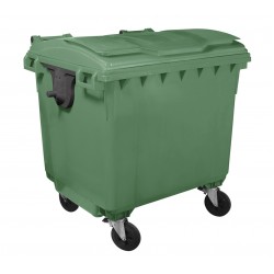 Container HDPE CLF 1100L cu capac plat verde cu Transport inclus