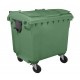 Container HDPE CLF 1100L cu capac plat verde cu Transport inclus