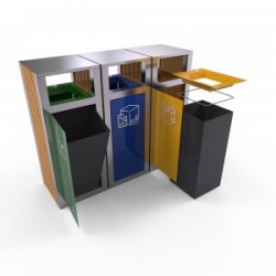 KUOKIO AS Set moderna de reciclare cu decor din lemn KUOKIO AS Set moderna de reciclare cu decor din lemn