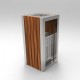 KUOKIO C, Cos scrumiera cu design modern, din otel inoxidabil si lemn KUOKIO C, Cos scrumiera cu design modern, din otel inoxidabil si lemn