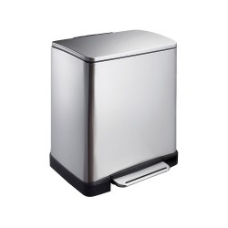 Cos de gunoi - material inoxidabil cu garnitura din plastic 20 l Cos de gunoi - material inoxidabil cu garnitura din plastic 20 l