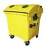 Eurocontainer din plastic, 1100L, galben cu capac rotund, fara inchizatoare pentru capac - colectare plastic - Transport Inclus