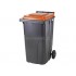 Europubela plastic, 240 L, culoare neagra, capac portocaliu, SULO - Transport inclus