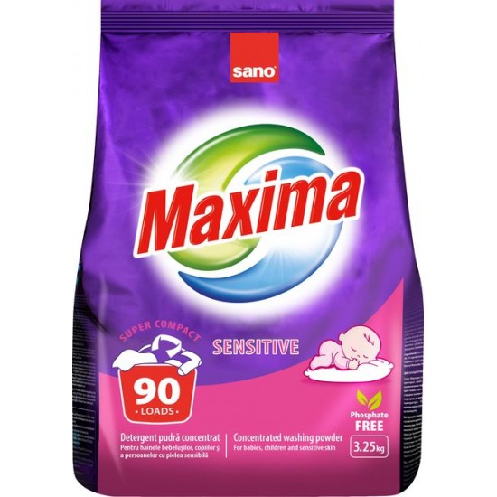 SANO MAXIMA SENSITIVE DETERGENT PUDRĂ, 3.25 Kg SANO MAXIMA SENSITIVE DETERGENT PUDRĂ, 3.25 Kg