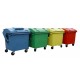 Container HDPE CLE 1100L cu capac rotund galben - Transport inclus