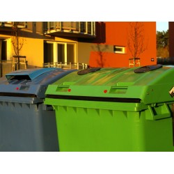 Container HDPE CLE 1100L cu capac rotund verde - Transport inclus