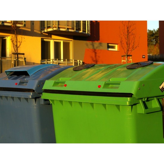 Container HDPE CLE 1100L cu capac rotund verde - Transport inclus Container HDPE CLE 1100L cu capac rotund verde - Transport inclus