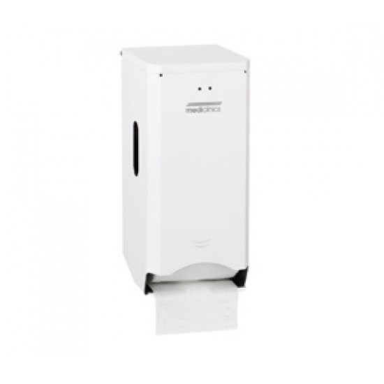 Dispenser hartie igienica, 2 role normale suprapuse, otel alb, Mediclinics Dispenser hartie igienica, 2 role normale suprapuse, otel alb, Mediclinics