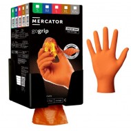 Manusi GO GRIP one by one orange 100 buc/ cutie, pret per cutie, livrare 10 cutii + suport negru plastic