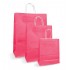 Set 100 bucati, Pungi albe colorate roz, 32x12x41cm