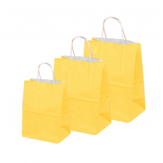 Set 100 bucati, Pungi albe colorate galben, 32x12x41 cm Set 100 bucati, Pungi albe colorate galben, 32x12x41 cm