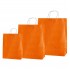 Set 100 bucati, Pungi albe colorate portocaliu, 32x12x41cm