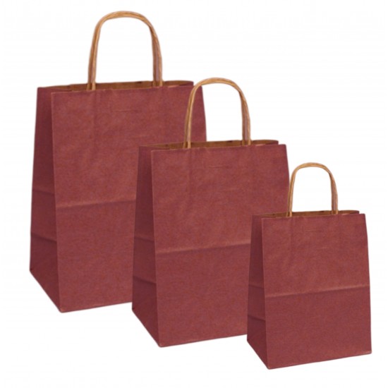 Set 100 bucati, Pungi natur, colorate bordo la exterior, 25x9x30cm