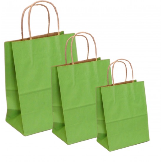 Set 100 bucati, Pungi natur, colorate verde deschis la exterior, 25x9x30cm Set 100 bucati, Pungi natur, colorate verde deschis la exterior, 25x9x30cm