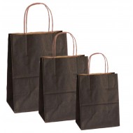 Set 100 bucati, Pungi natur, colorate negru la exterior, 25x14x30 cm Set 100 bucati, Pungi natur, colorate negru la exterior, 25x14x30 cm