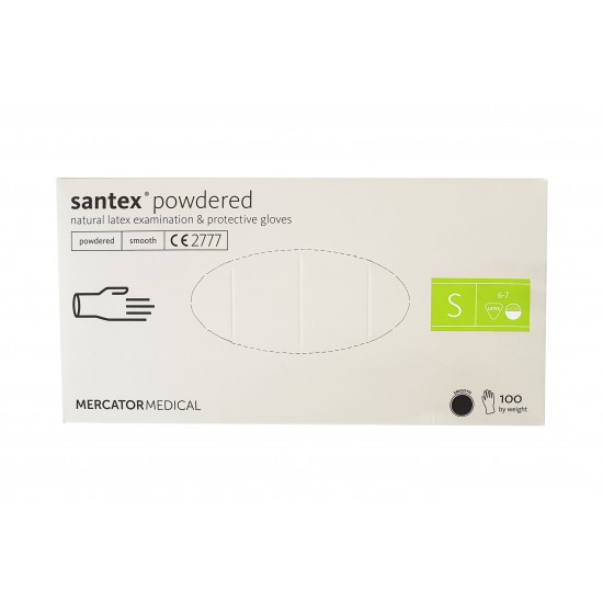 Manusi Santex din Latex pudrate 100buc/cutie Manusi Santex din Latex pudrate 100buc/cutie