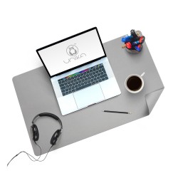 Mapa birou Flexi din piele, cu doua fete, pentru protectie masa, Unika, negru/gri Mapa birou Flexi din piele, cu doua fete, pentru protectie masa, Unika, negru/gri