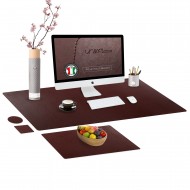 Set mapa birou Office pentru protectie, Unika, din piele PU, 1 suport farfurie si 2 suporturi pahar, maro, 89 cm Set mapa birou Office pentru protectie, Unika, din piele PU, 1 suport farfurie si 2 suporturi pahar, maro, 89 cm