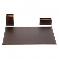 Set 3 piese Smart piele naturala, mapa protectie birou, suport pixuri, suport carti de vizita, Unika, maro Set 3 piese Smart piele naturala, mapa protectie birou, suport pixuri, suport carti de vizita, Unika, maro