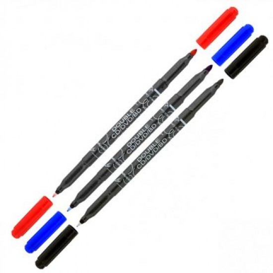 Marker permanent pentru cd, cu 2 capete, negru/ albastru 0.6/2.5mm Centropen Marker permanent pentru cd, cu 2 capete, negru/ albastru 0.6/2.5mm Centropen