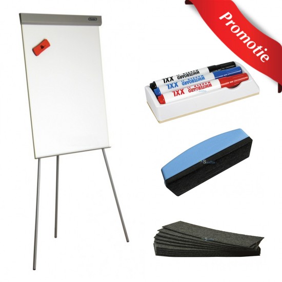 Pachet Flipchart magnetic, markere, burete magnetic si rezerve burete Pachet Flipchart magnetic, markere, burete magnetic si rezerve burete
