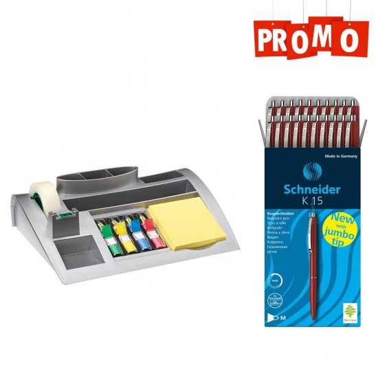 Pachet organizer si cutie 20 pixuri Schneider