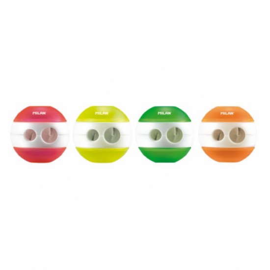 Ascutitoare plastic dubla cu container sphere fluo milan Ascutitoare plastic dubla cu container sphere fluo milan
