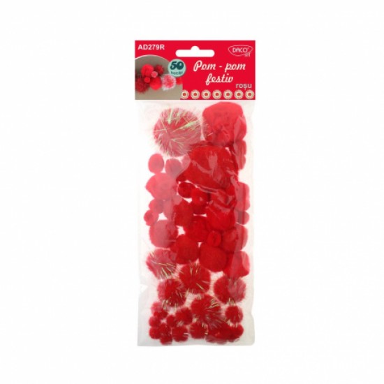 Accesorii craft - ad279r pom pom festiv rosu daco Accesorii craft - ad279r pom pom festiv rosu daco