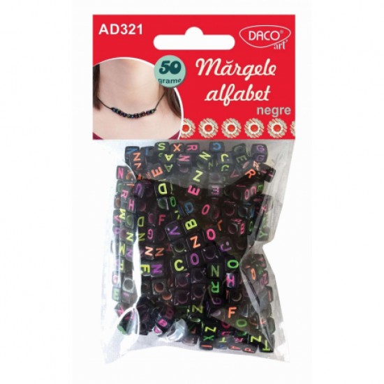Accesorii craft - ad321 margele alfabet negre daco Accesorii craft - ad321 margele alfabet negre daco
