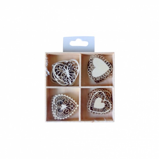 Accesorii craft - ad338 inimi lemnoase daco Accesorii craft - ad338 inimi lemnoase daco