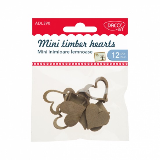 Accesorii craft - ad390 mini inimioare lemnoase daco Accesorii craft - ad390 mini inimioare lemnoase daco