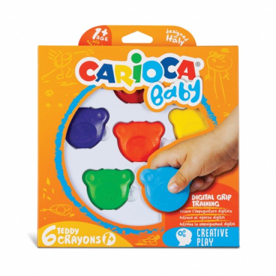 Creion cerat 6 culori teddy carioca Creion cerat 6 culori teddy carioca