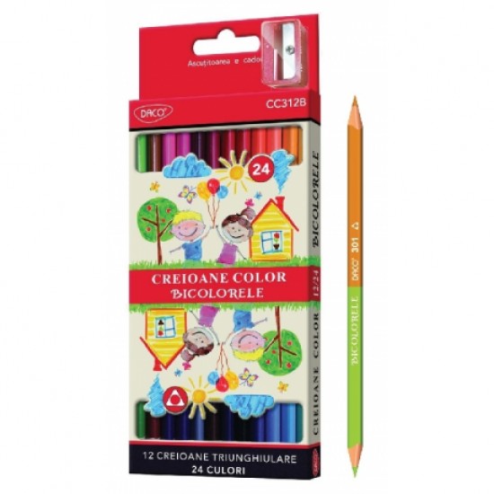 Creion color 12 bicolor daco cc312b Creion color 12 bicolor daco cc312b