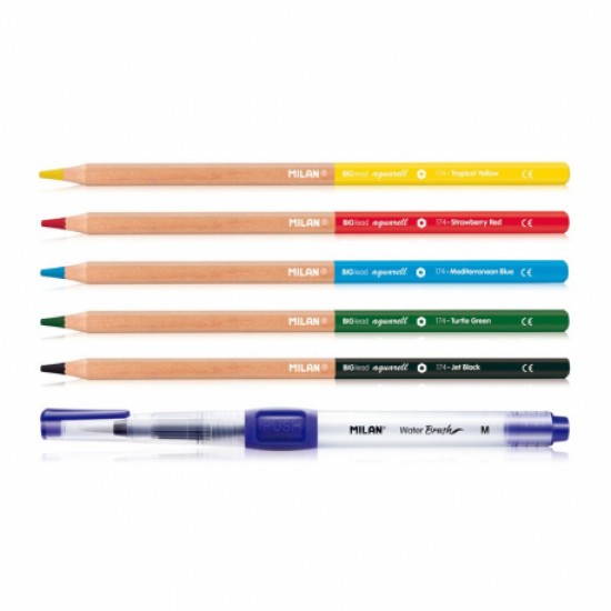 Creion color 5 acuarela + pensula rezervor milan