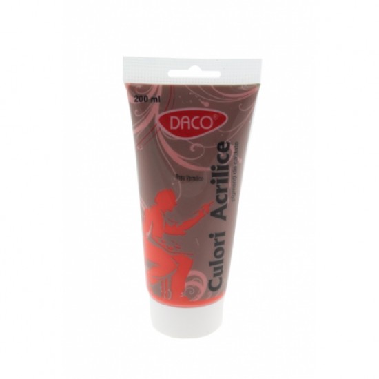 Culori acril 200ml daco rosu vermilon cu3200 Culori acril 200ml daco rosu vermilon cu3200