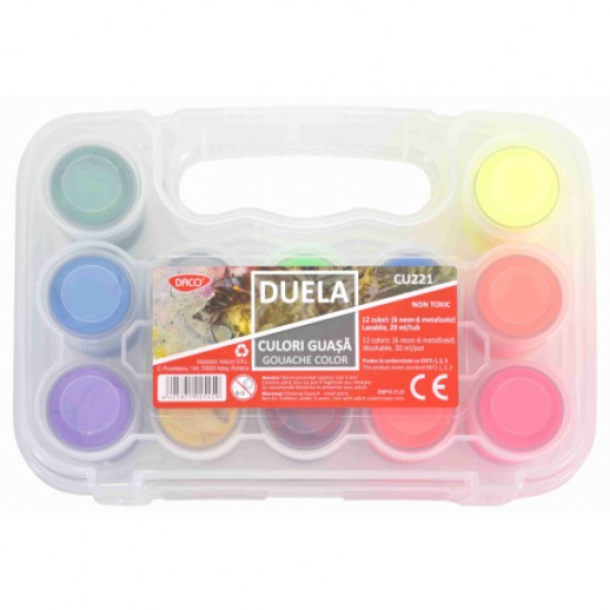 Culori guasa 6c neon+6c metalizate duela daco cu221 Culori guasa 6c neon+6c metalizate duela daco cu221