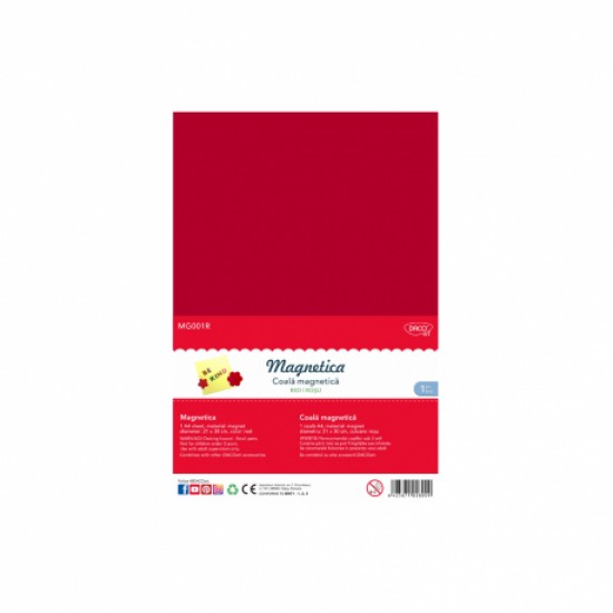 Folie magnetica A4 rosu, Daco Folie magnetica A4 rosu, Daco