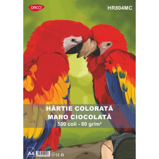 Hartie colorata A4, 80g/mp 500 de coli-Daco hr804mc, maro ciocolatiu