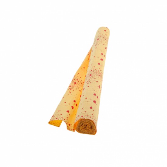 Hartie floristica galben cu inimi, 14-r, 50x250cm 180g Hartie floristica galben cu inimi, 14-r, 50x250cm 180g