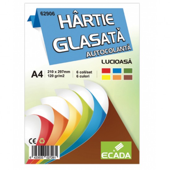 Hartie glasata autocolanta 6 file/set ecada Hartie glasata autocolanta 6 file/set ecada