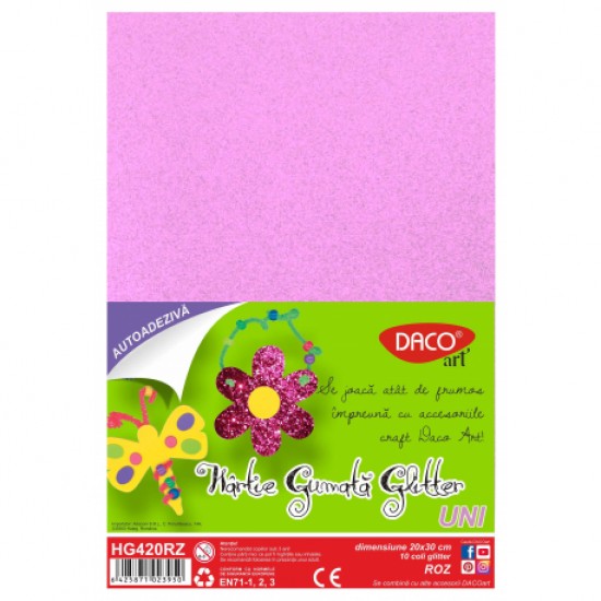 Hartie gumata aa glitter 20x30cm 10coli Daco hg420rz Hartie gumata aa glitter 20x30cm 10coli Daco hg420rz